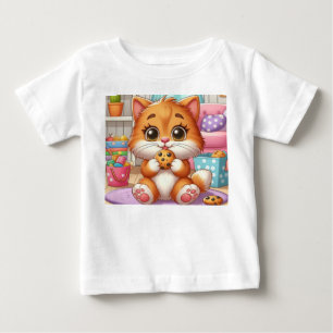 Glad Ginger Kattunge Med Kaka Småbarns T-Shirt