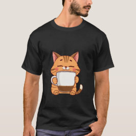 Glad Gingerkatt som kramar en kaffemugg Frid ✨🐾☕ T Shirt