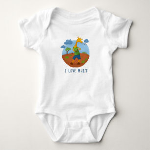 Glad Giraff Tecknad Personlig Baby Bodysuit T Shirt
