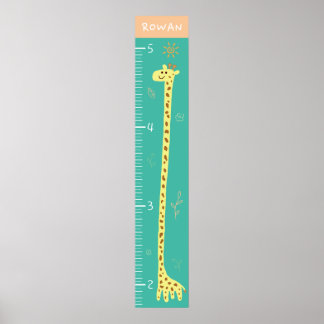 Glad Giraff Tillväxtdiagram Poster