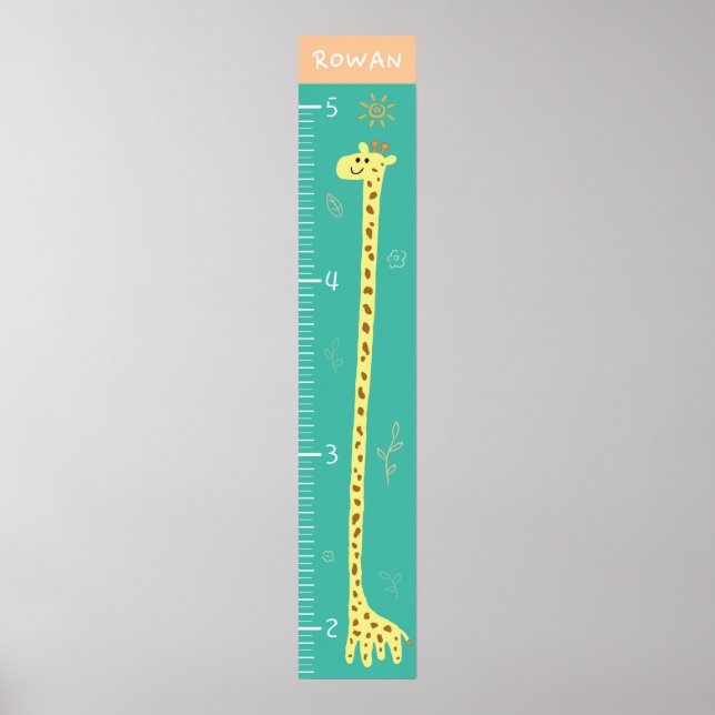 Glad Giraff Tillväxtdiagram Poster (Framsidan)