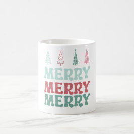 Glad Glad Glad med Pastell Boho Julgranar Kaffemugg