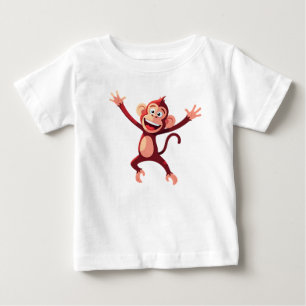 Glad Glad Hoppande Tecknad Apa T Shirt