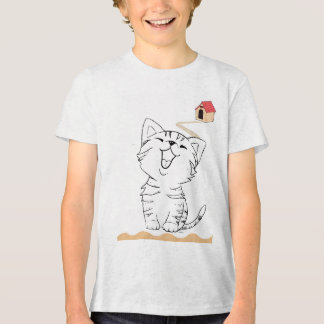 Glad Glad Katt Tecknad Söt Tabby Kattunge Barn T-S T Shirt