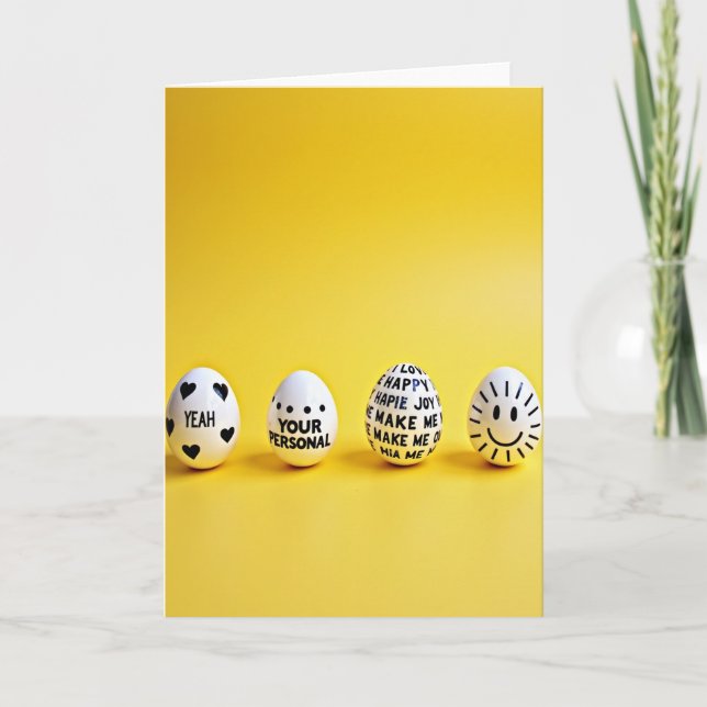 Glad Glädje Ja Personlig Kort (Framsida)