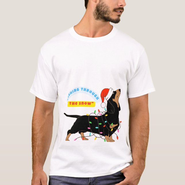 Glad glädje när jag störtar genom jul snön"_ t shirt (Framsida)