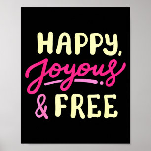 Glad Glädjefull Och Fri Nyktra Liv Nyktra årsdag Poster