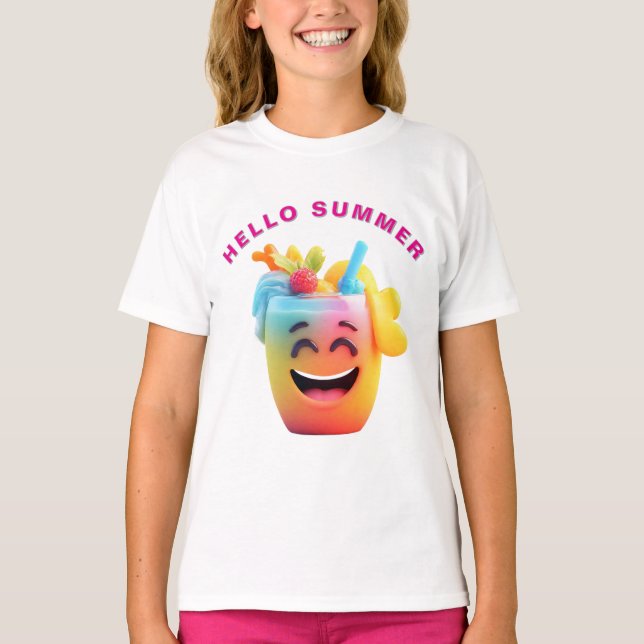 Glad Glas Juice Med Garnering T Shirt (Framsida)