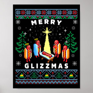 Glad Glizzmas Rolig Fjulig Jultröja Glizzy Poster