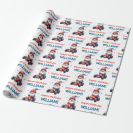 Glad Gnome Racing Patriotisk Födelsedag Presentpapper