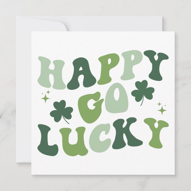 Glad Go Lucky Retro Design PNG SVG Klippfil Julkort (Framsida)