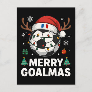 Glad Goalmas Frankrike - Roligt Fotbollsjul Vykort