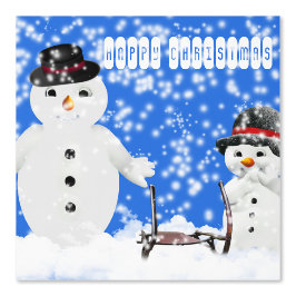Glad God Jul text Vinter Snö Tryckt