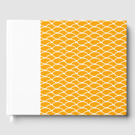 Glad Golden Gult Vinkara Mönster White Background Gästböcker