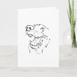 Glad Golden Retriever, bläckillustration Kort