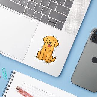 Glad Golden Retriever Hund – Söta Roliga Husdjur Klistermärken