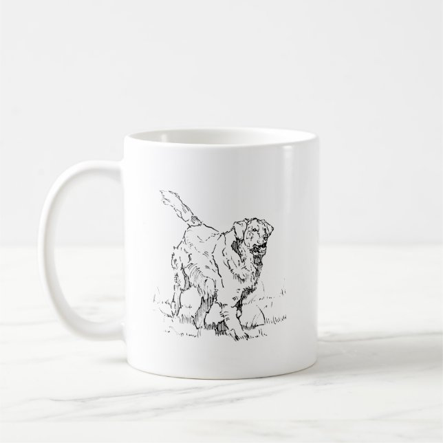 Glad Golden Retriever Kaffemugg, Present till hund Kaffemugg (Vänster)