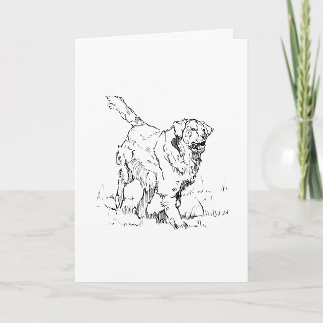 Glad Golden Retriever, Personlig Kort (Framsida)