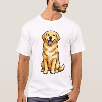 Glad Golden Retriever Vektorillustration | Söt T Shirt