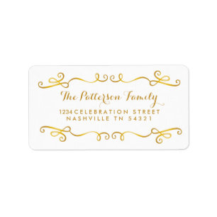 Glad goldtone returetiketter adressetikett