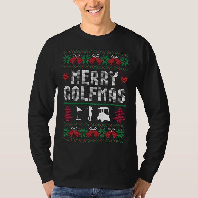 Glad golfjul Golf Golfande Golfare Fula jul  T Shirt (Framsida)