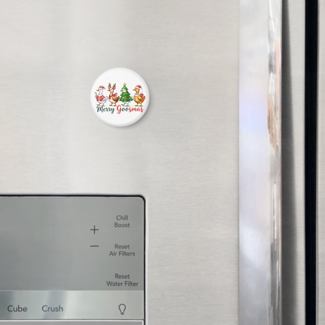 Glad Goosmas jul Rolig gås Tri-Blend skjorta Magnet (In Situ (Fridge))
