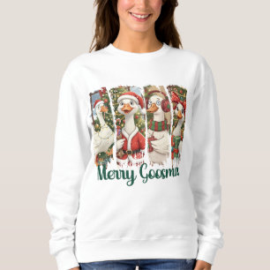 Glad Goosmas Söt Penseldrag Gås Jul T Shirt