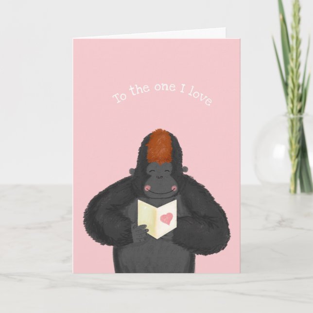 Glad gorilla Alla hjärtans dag-kort Kort (Framsida)