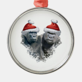 Glad gorilla jul julgransprydnad metall