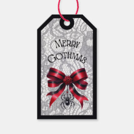 Glad Gothmas Rosbåge Med Spindelpresenttagg Presentetikett