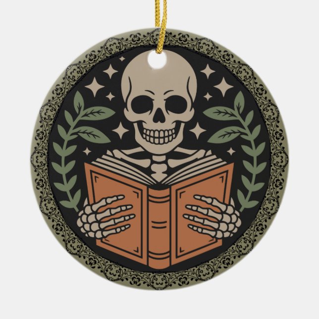 Glad Gothmas till min favoritbokälskare Julgransprydnad Keramik (Framsidan)