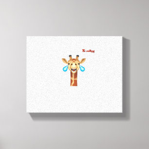 glad gråtande giraff ansiktsemoji canvastryck