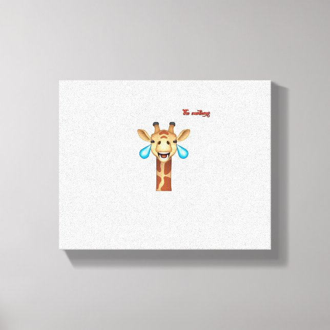 glad gråtande giraff ansiktsemoji   canvastryck (Framsida)