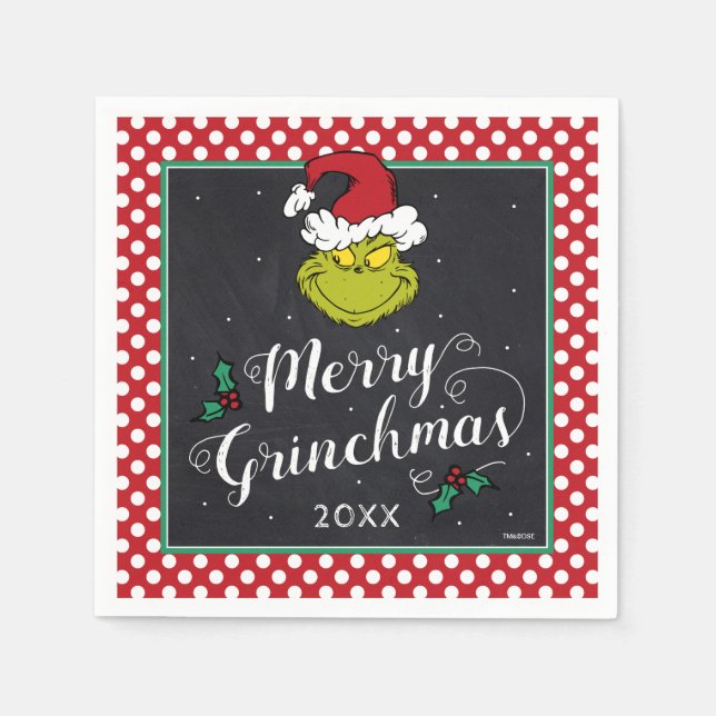 Glad Grinchmas | Grinch Julfest Pappersservett (Framsidan)
