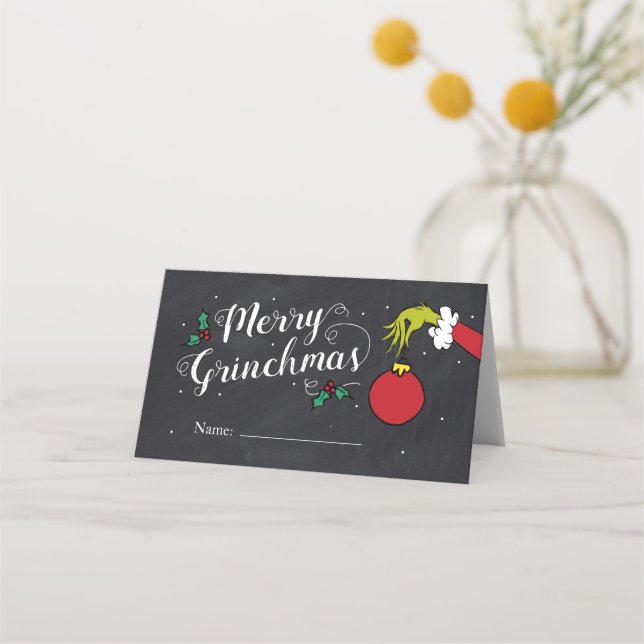 Glad Grinchmas | Grinch Julfest Placeringskort (Framsida)