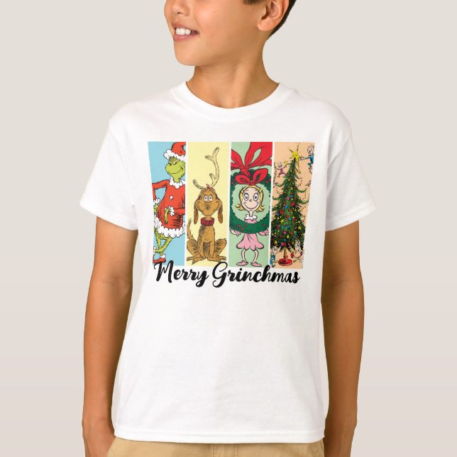 Glad Grinchmas Högtidskollage T Shirt (Framsida)