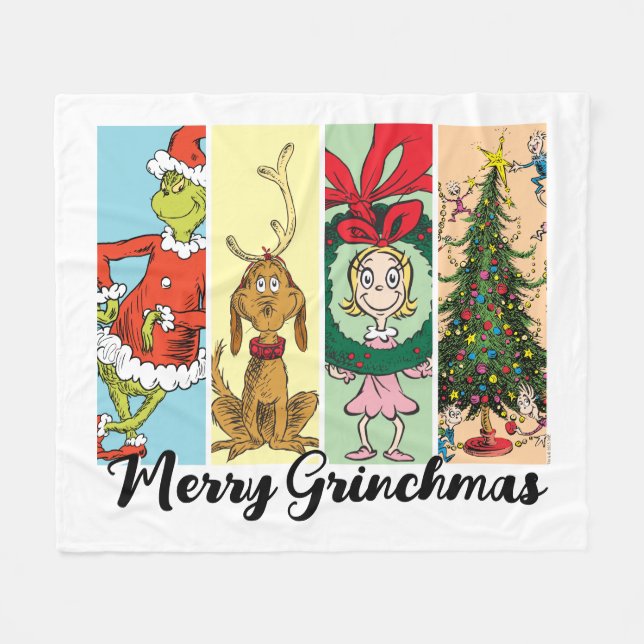Glad Grinchmas semester collage Fleecefilt (Framsidan (Horisontell))