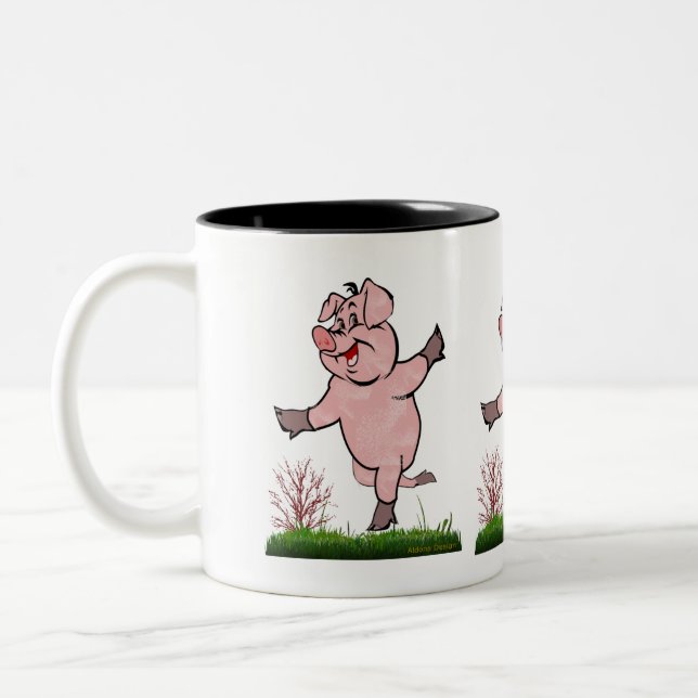 Glad Gris Tvåtons Kaffe Mugg (Vänster)
