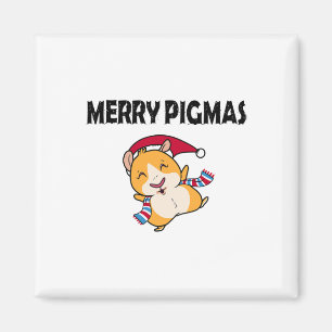 Glad grisjul ansiktsmask rolig marsvin jul magnet