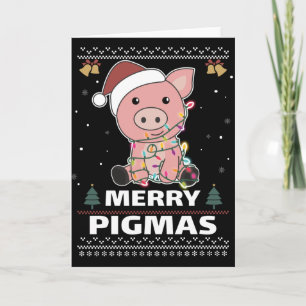 Glad Grisjul Rolig Gris Jul Pun Kort