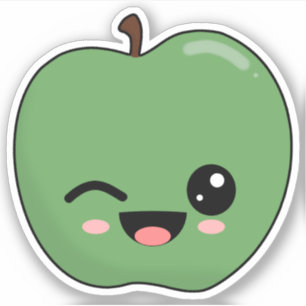 Glad Grön Blinkande Äpple Klistermärken