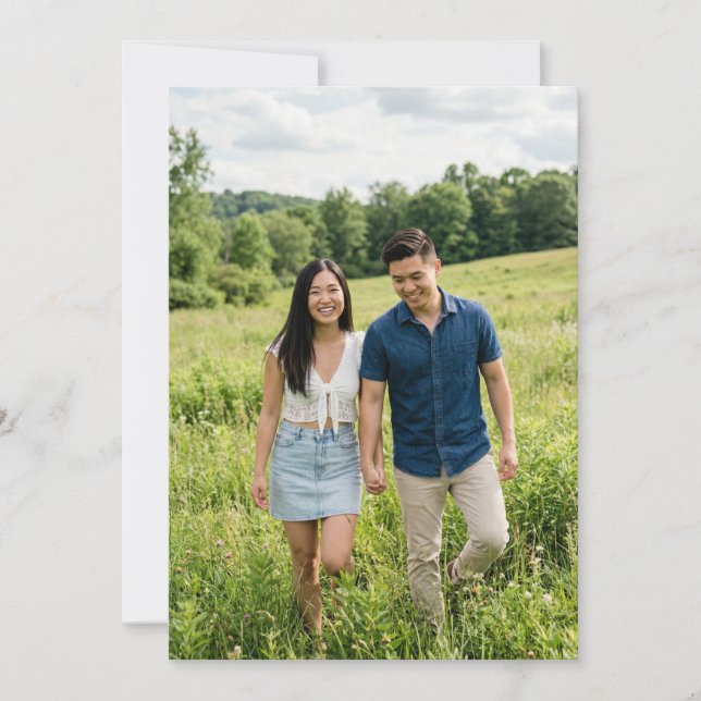 Glad Grön Realistisk Foto Inbjudningar (Framsida)