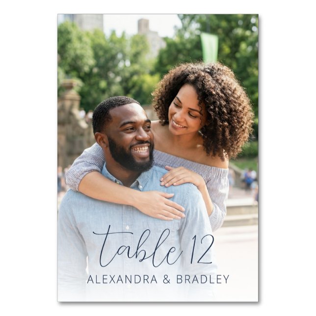 Glad Grön Romantisk Foto Bordsnummer (Baksidan)