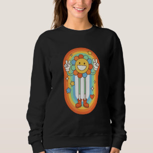 Glad Groovy Solros 60 Talet 70 Talet Hippie Retro T Shirt