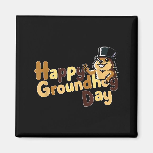 Glad Groundhog-dagen 2 februari Phils väderprognos Magnet (Framsidan)