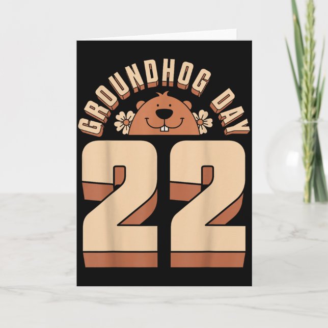 Glad Groundhog-dagen 2 februari Retro djurälskare Kort (Framsida)