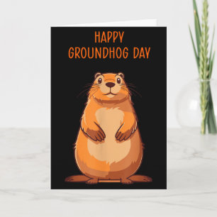 Glad Groundhog-dagen för Groundhog-älskande pojkar Kort