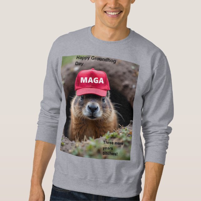 Glad Groundhog-dagen Lång Ärmad Tröja (Framsida)