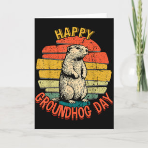 Glad Groundhog-dagen Vintage Rolig Trägnagare Retr Kort
