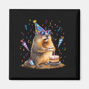 Glad Groundhog Day 12 Feb Ground Hog Med Födelseda Magnet